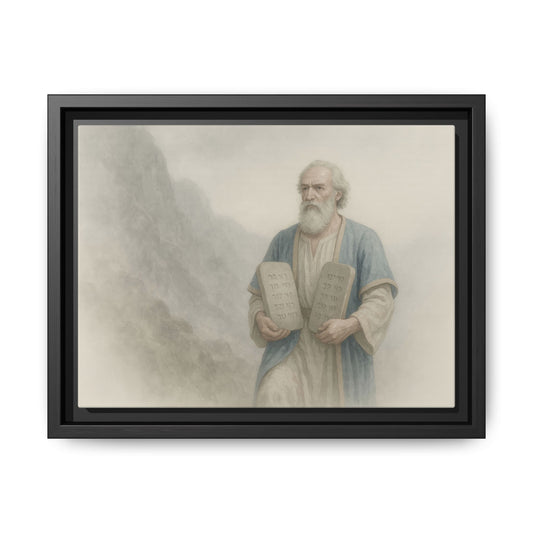 Moses Comes Down from the Mountain - Framed Canvas