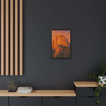 Sunset Over Half Dome - Framed Canvas