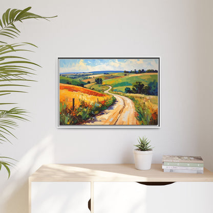 Lazy Country Road #3 - Framed Canvas