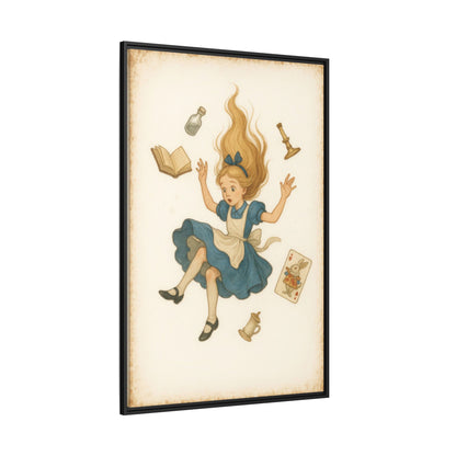 Alice Down the Rabbit Hole - Framed Canvas