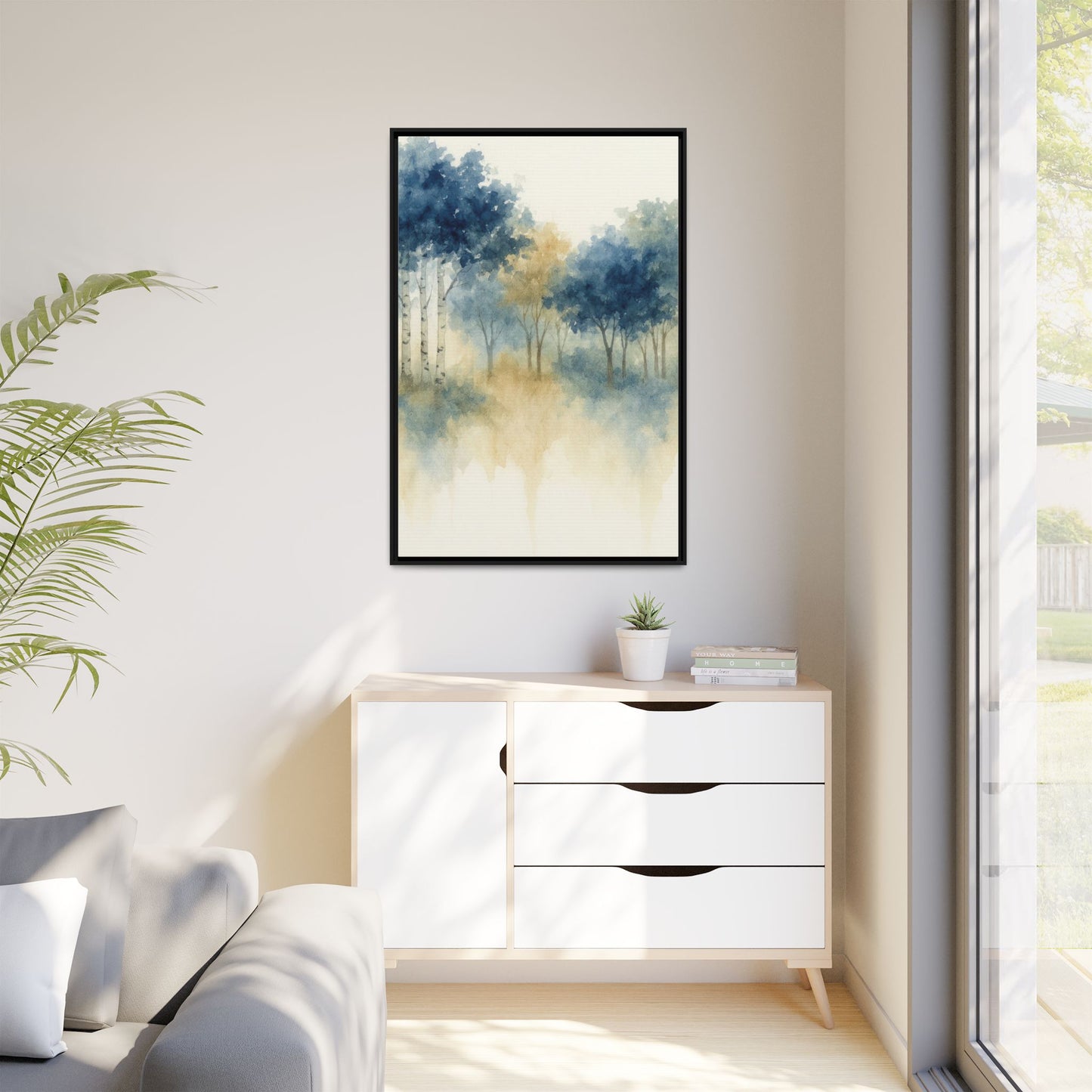 Floating Aspen and Birch Forest - Framed Canvas