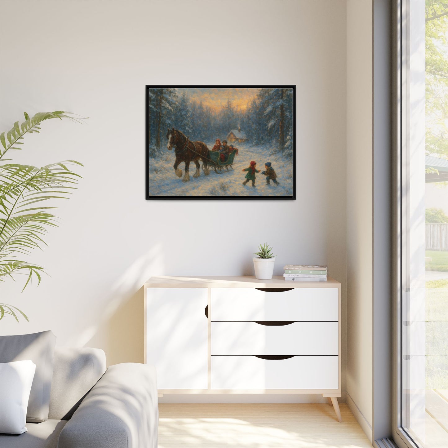 Winter Fun - Framed Canvas