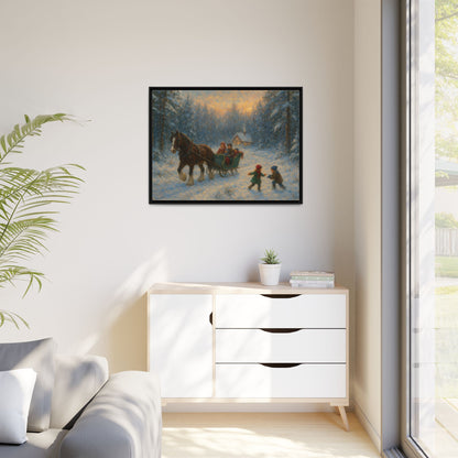 Winter Fun - Framed Canvas