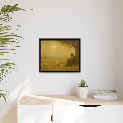 Shepherd In The Field - Framed Canvas