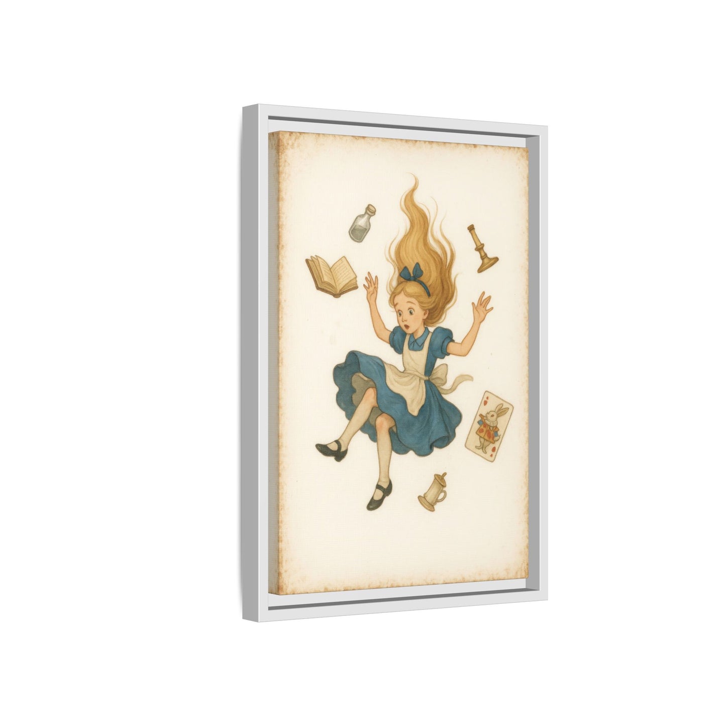 Alice Down the Rabbit Hole - Framed Canvas