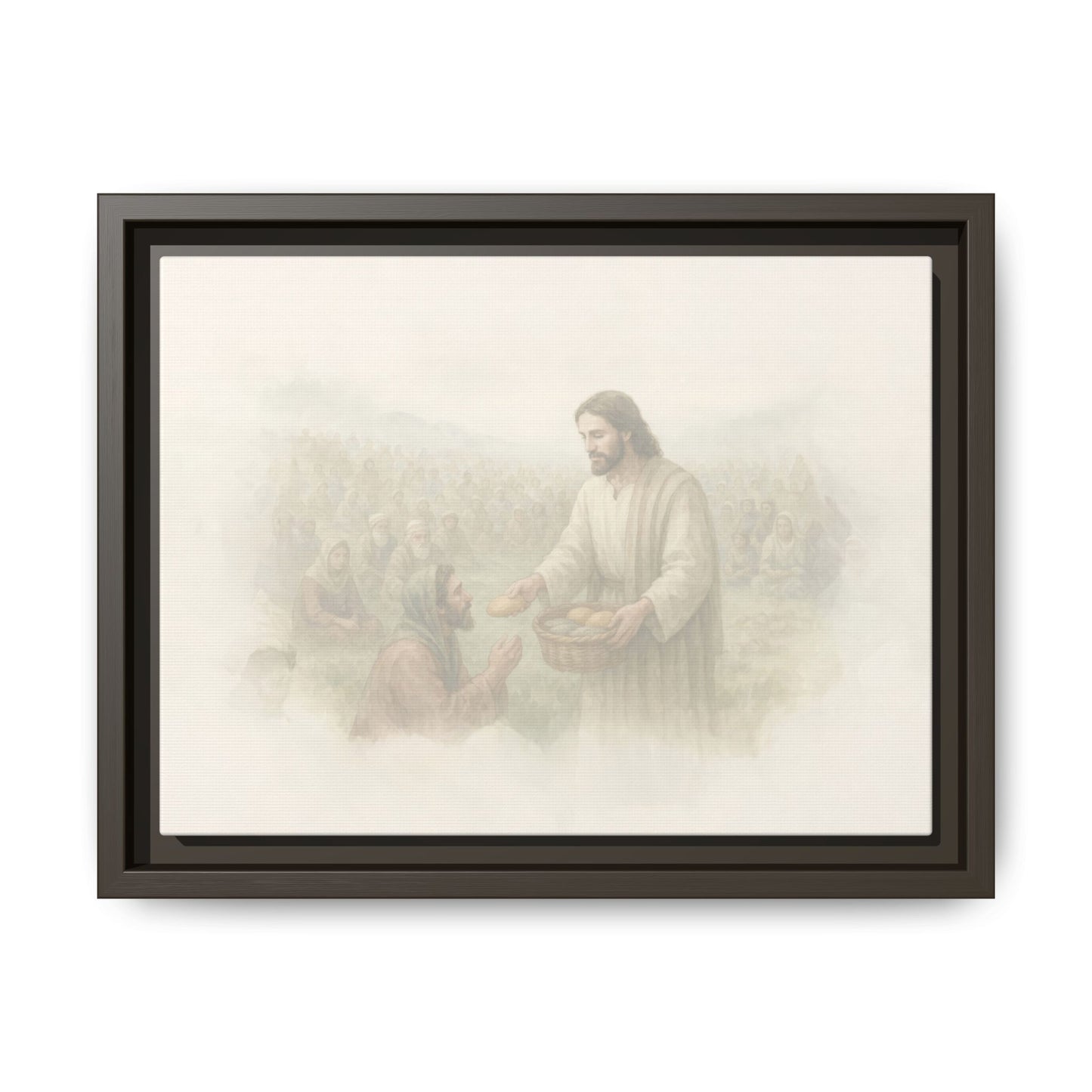 Jesus Feeds The 5,000 - Framed Canvas