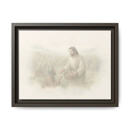 Jesus Feeds The 5,000 - Framed Canvas