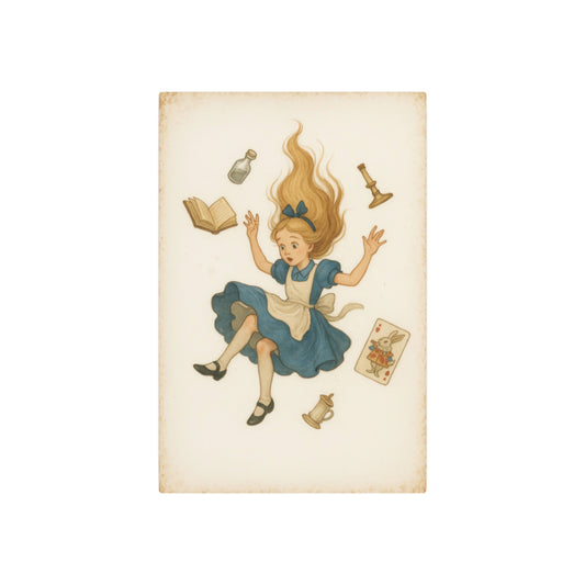 Alice Down the Rabbit Hole - Metal Print
