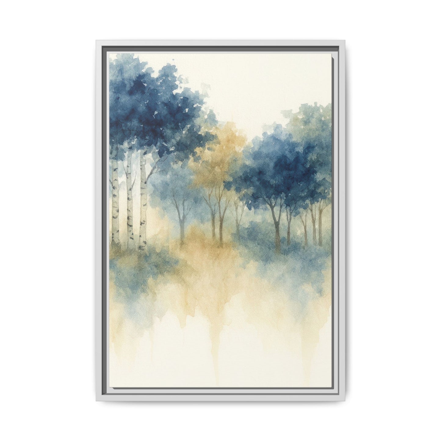 Floating Aspen and Birch Forest - Framed Canvas