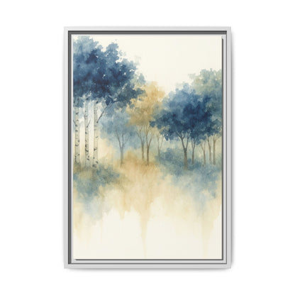 Floating Aspen and Birch Forest - Framed Canvas