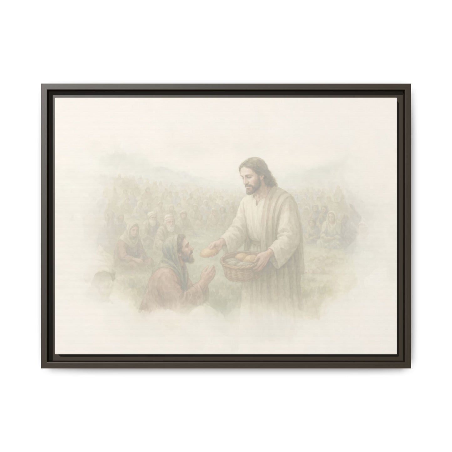 Jesus Feeds The 5,000 - Framed Canvas