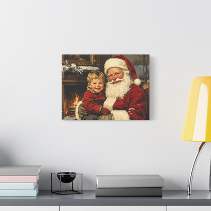 Vintage Santa with Little Boy - Canvas
