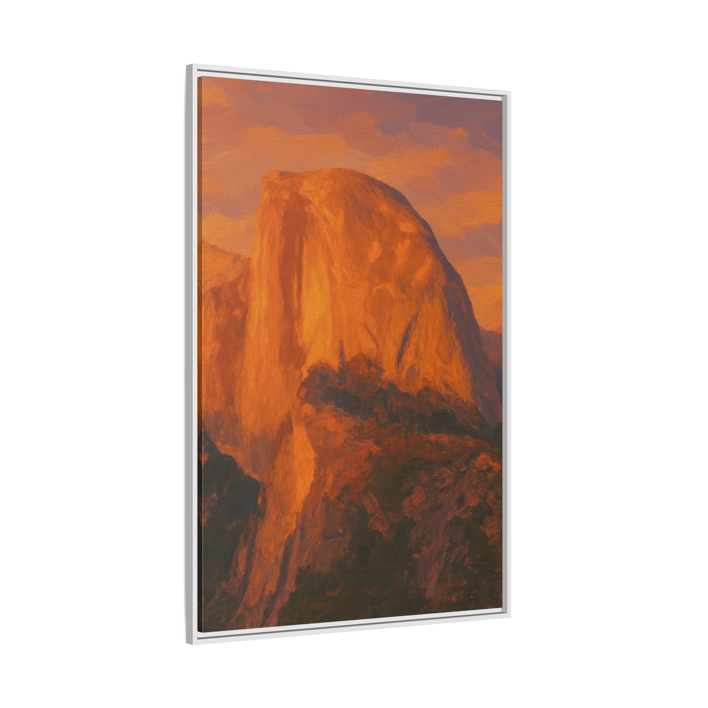 Sunset Over Half Dome - Framed Canvas