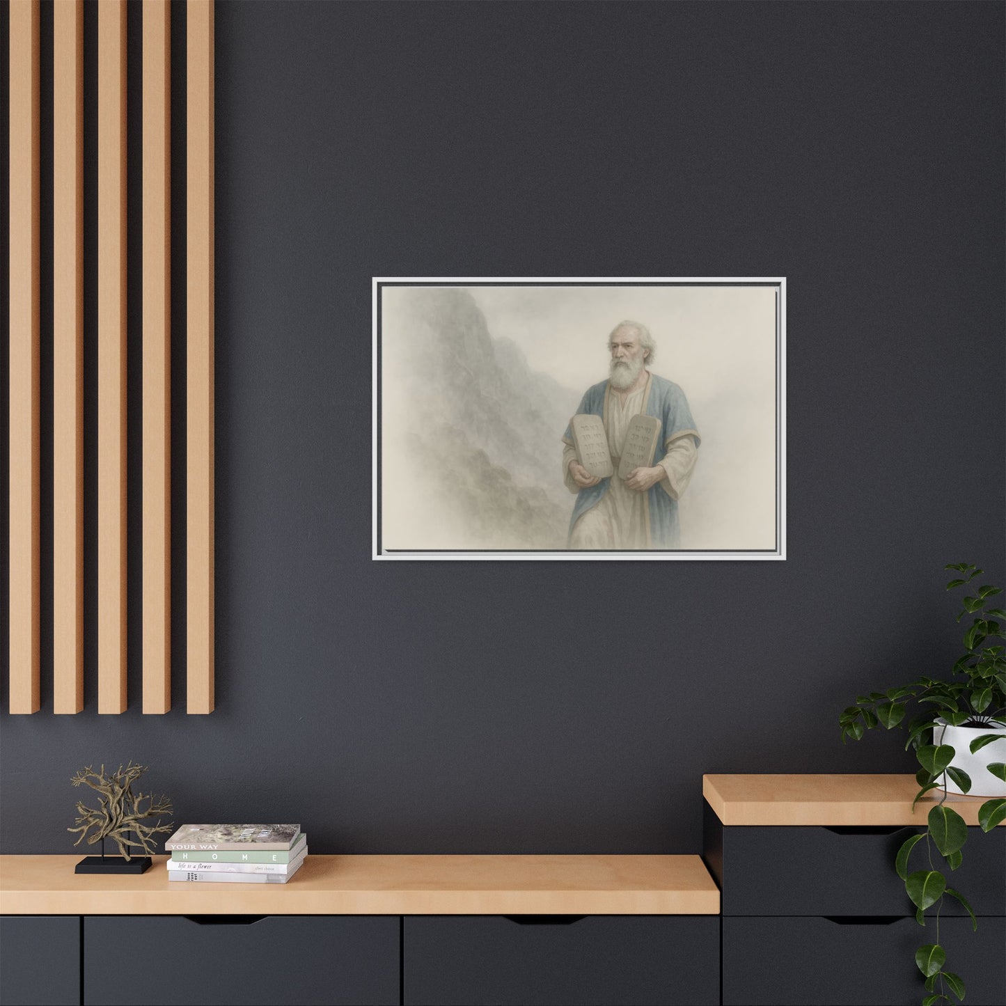 Moses Comes Down from the Mountain - Framed Canvas