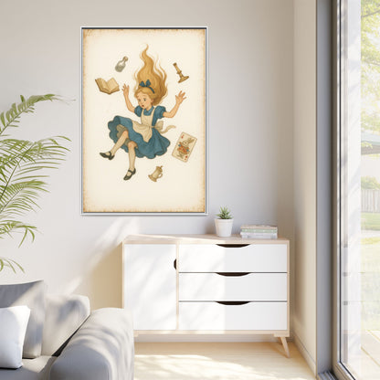 Alice Down the Rabbit Hole - Framed Canvas