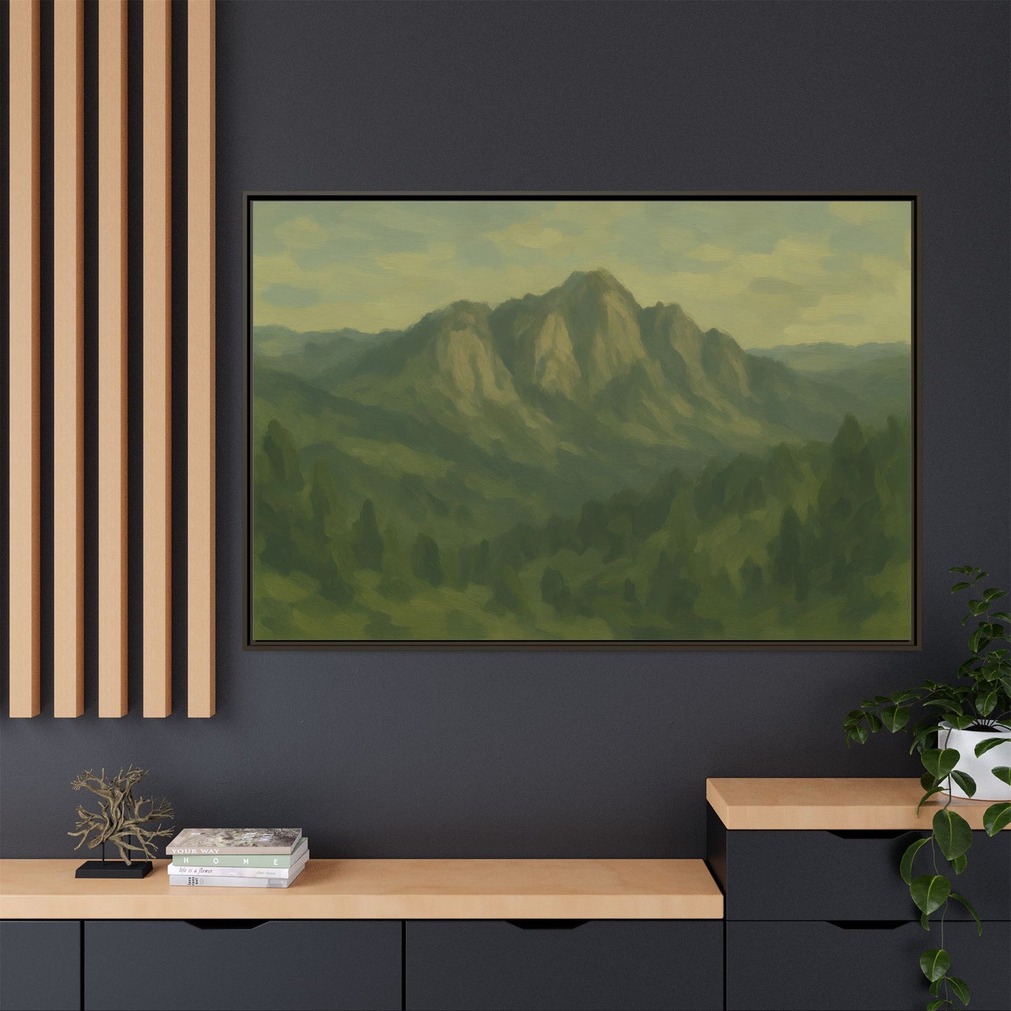 Green Mountains - Framed Canvas
