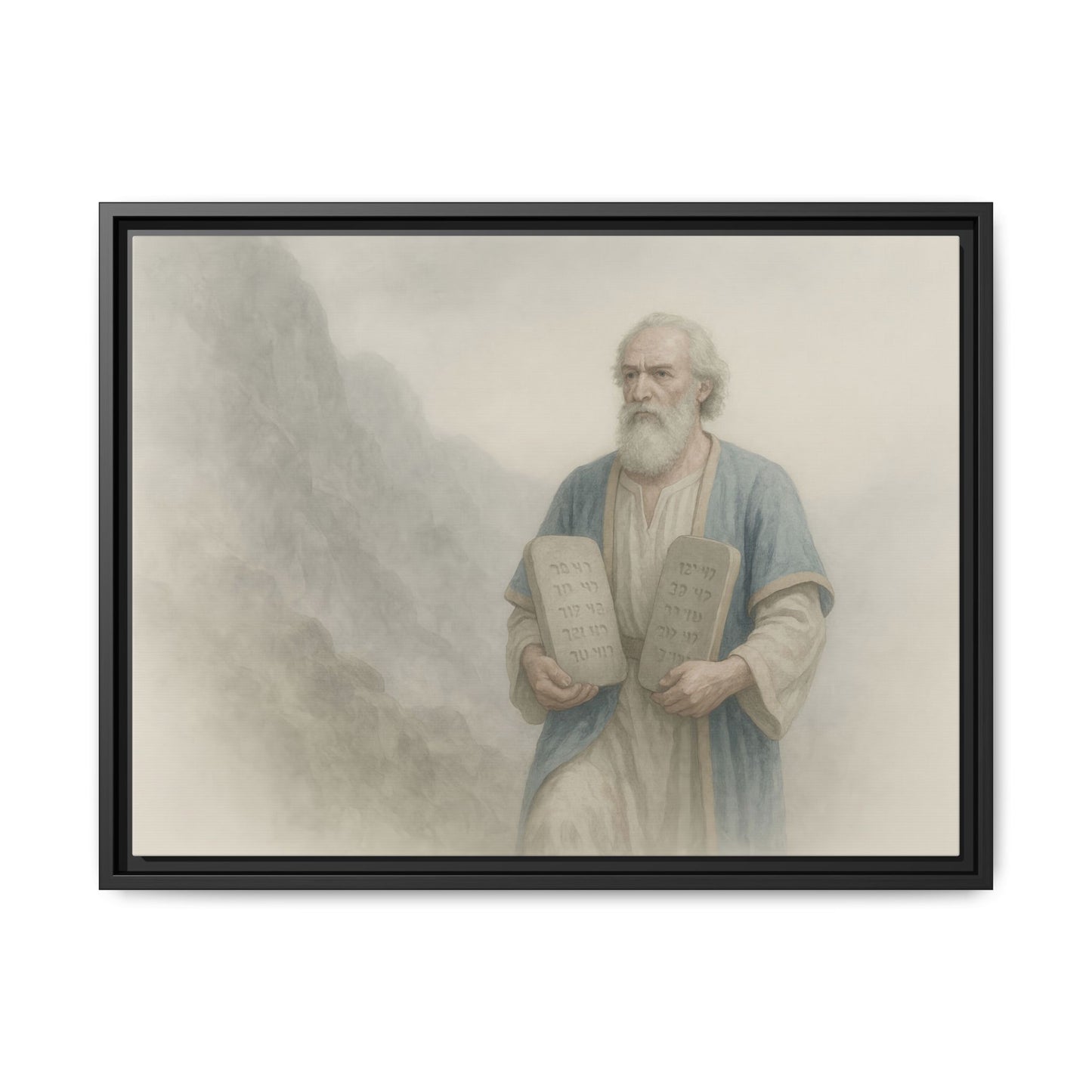 Moses Comes Down from the Mountain - Framed Canvas