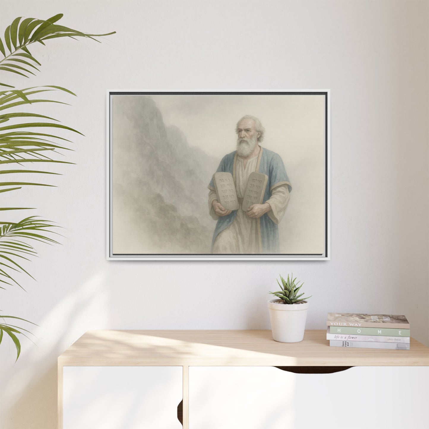 Moses Comes Down from the Mountain - Framed Canvas