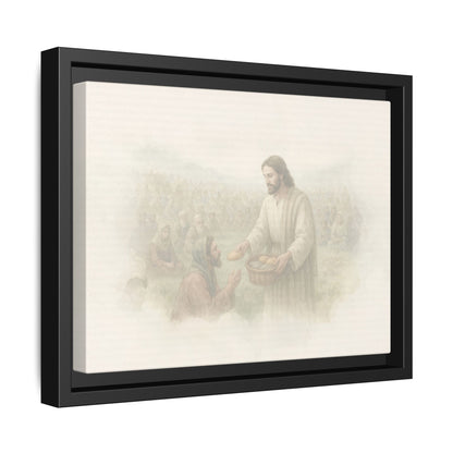 Jesus Feeds The 5,000 - Framed Canvas
