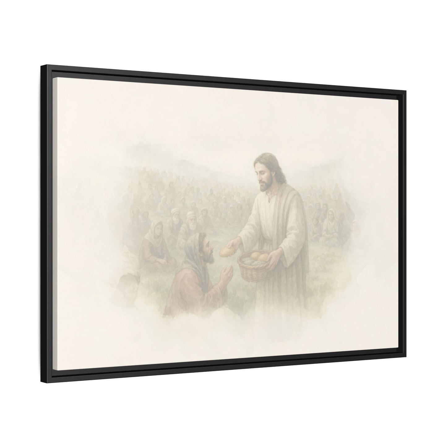 Jesus Feeds The 5,000 - Framed Canvas