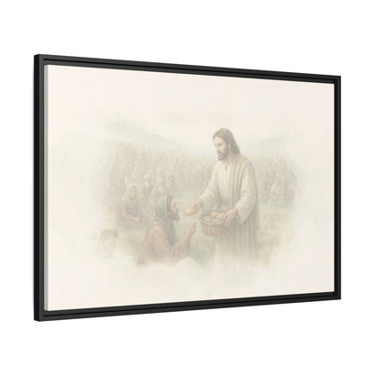 Jesus Feeds The 5,000 - Framed Canvas