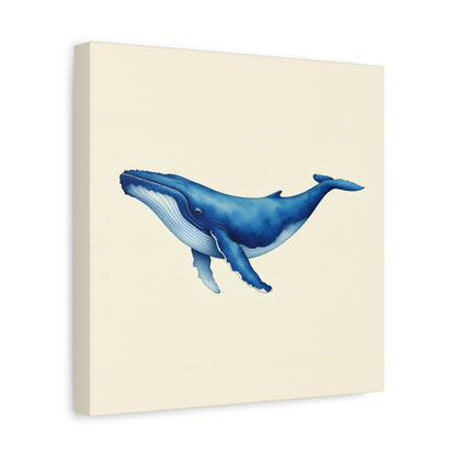 Blue Whale Watercolor Canvas