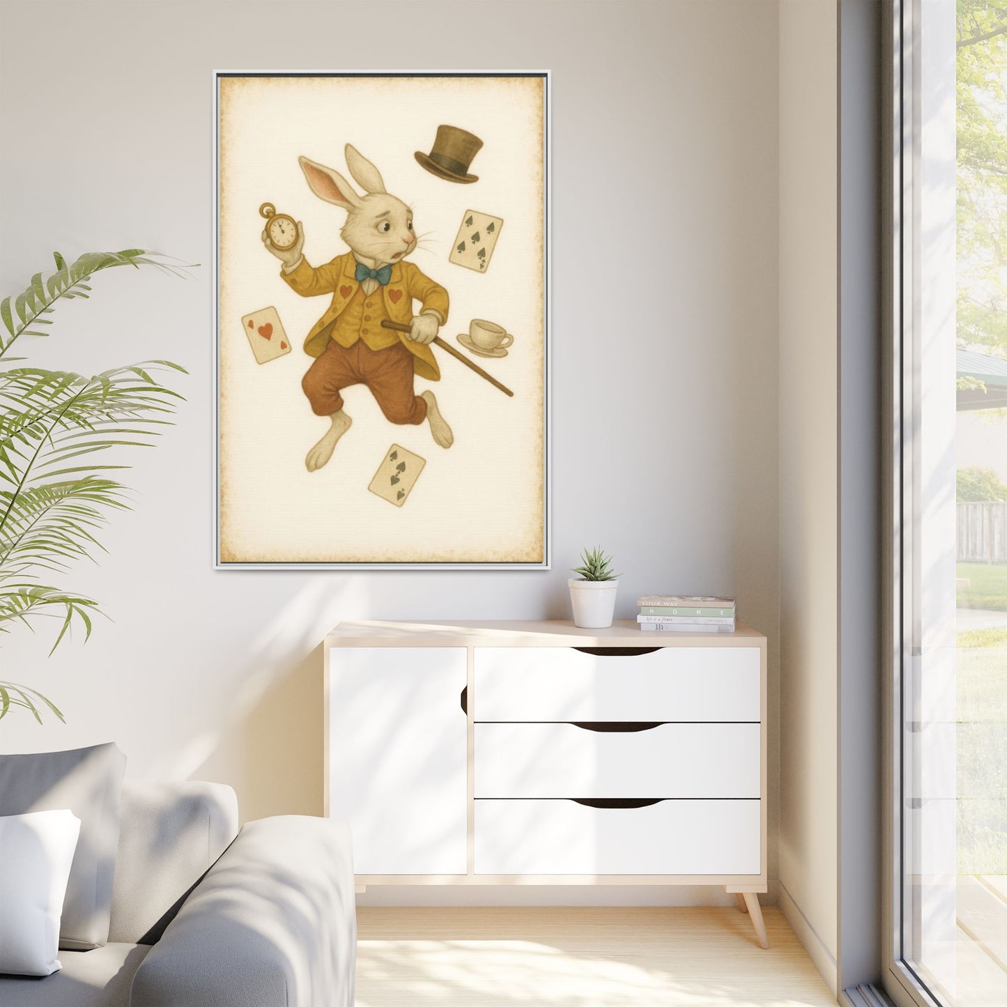 The White Rabbit - Framed Canvas
