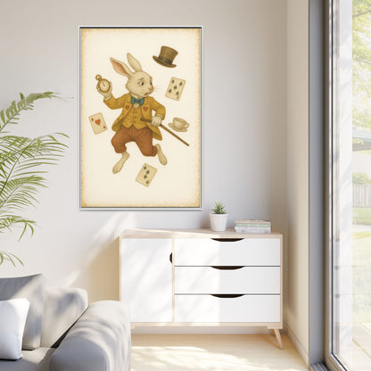 The White Rabbit - Framed Canvas