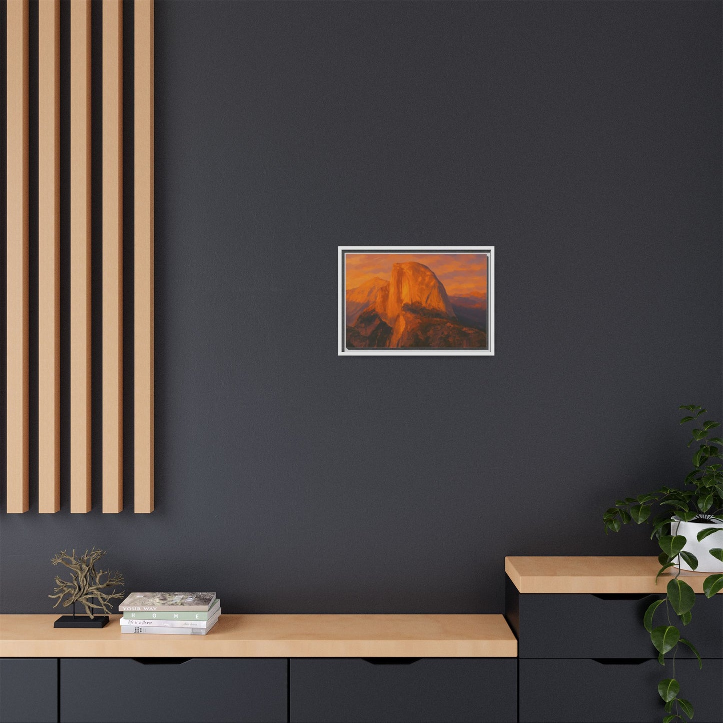 Sunset Over Half Dome - Framed Canvas