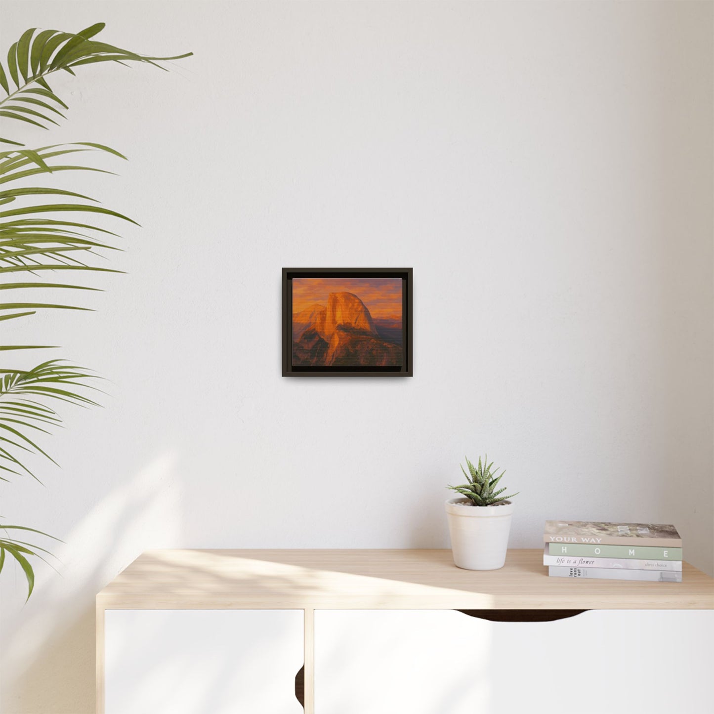 Sunset Over Half Dome - Framed Canvas