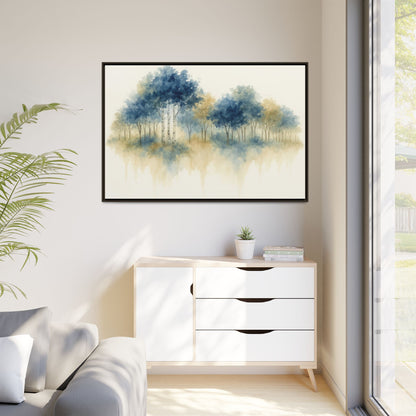 Floating Aspen and Birch Forest - Framed Canvas