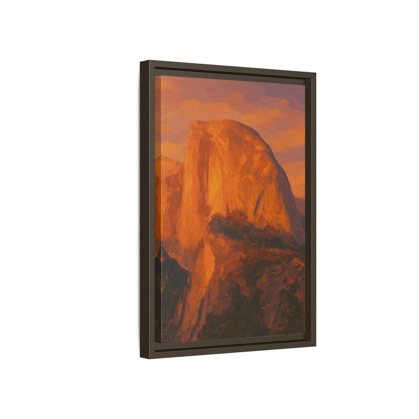 Sunset Over Half Dome - Framed Canvas