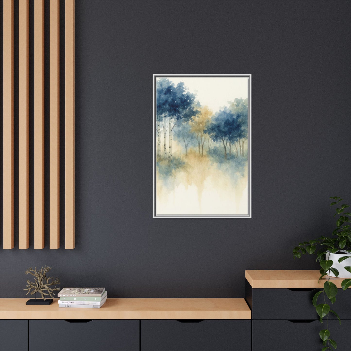 Floating Aspen and Birch Forest - Framed Canvas