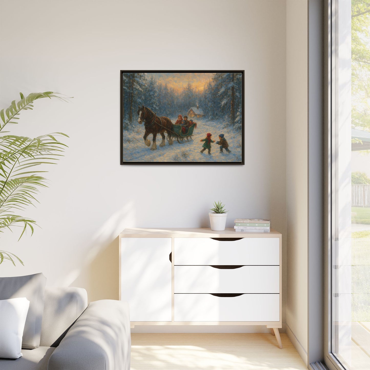 Winter Fun - Framed Canvas