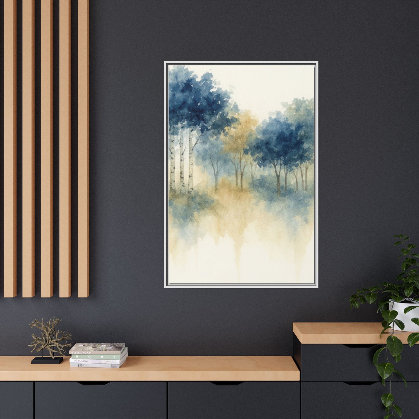 Floating Aspen and Birch Forest - Framed Canvas