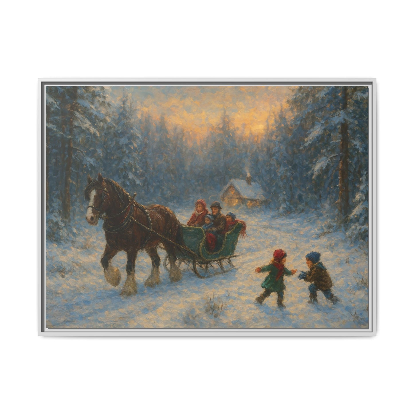 Winter Fun - Framed Canvas