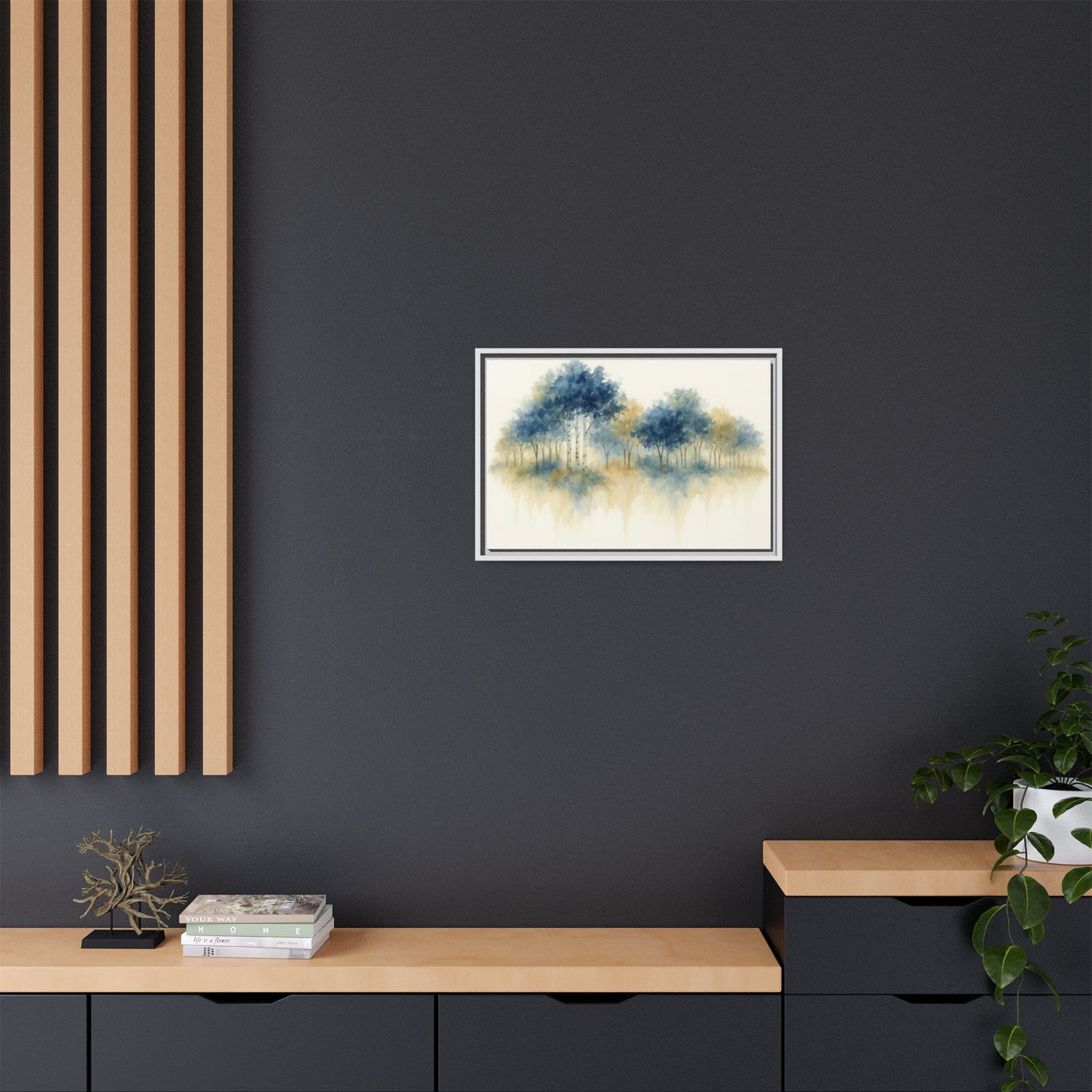 Floating Aspen and Birch Forest - Framed Canvas