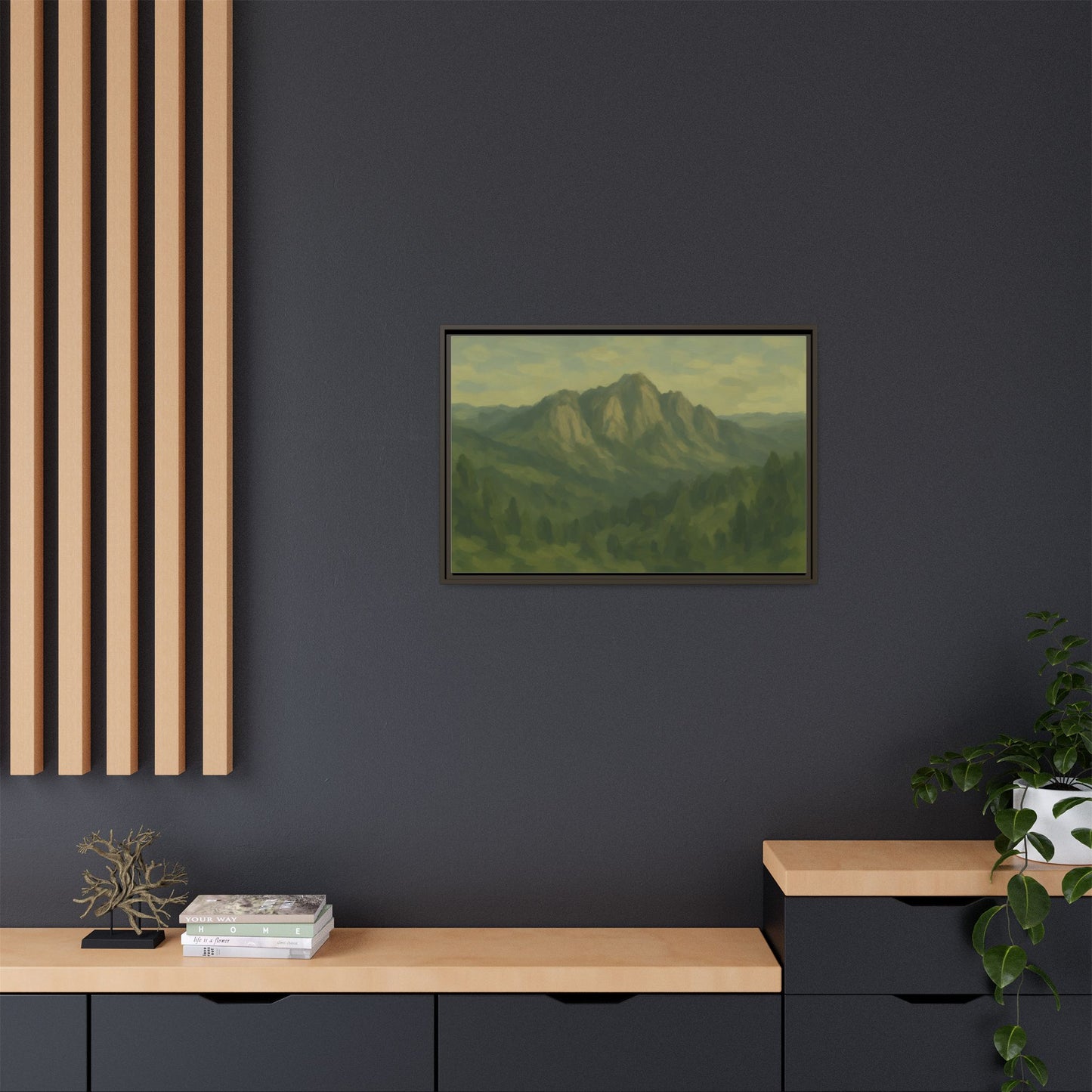Green Mountains - Framed Canvas