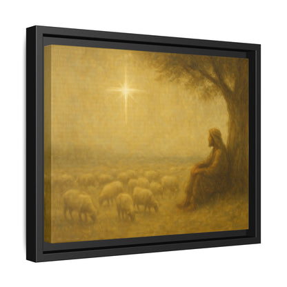 Shepherd In The Field - Framed Canvas