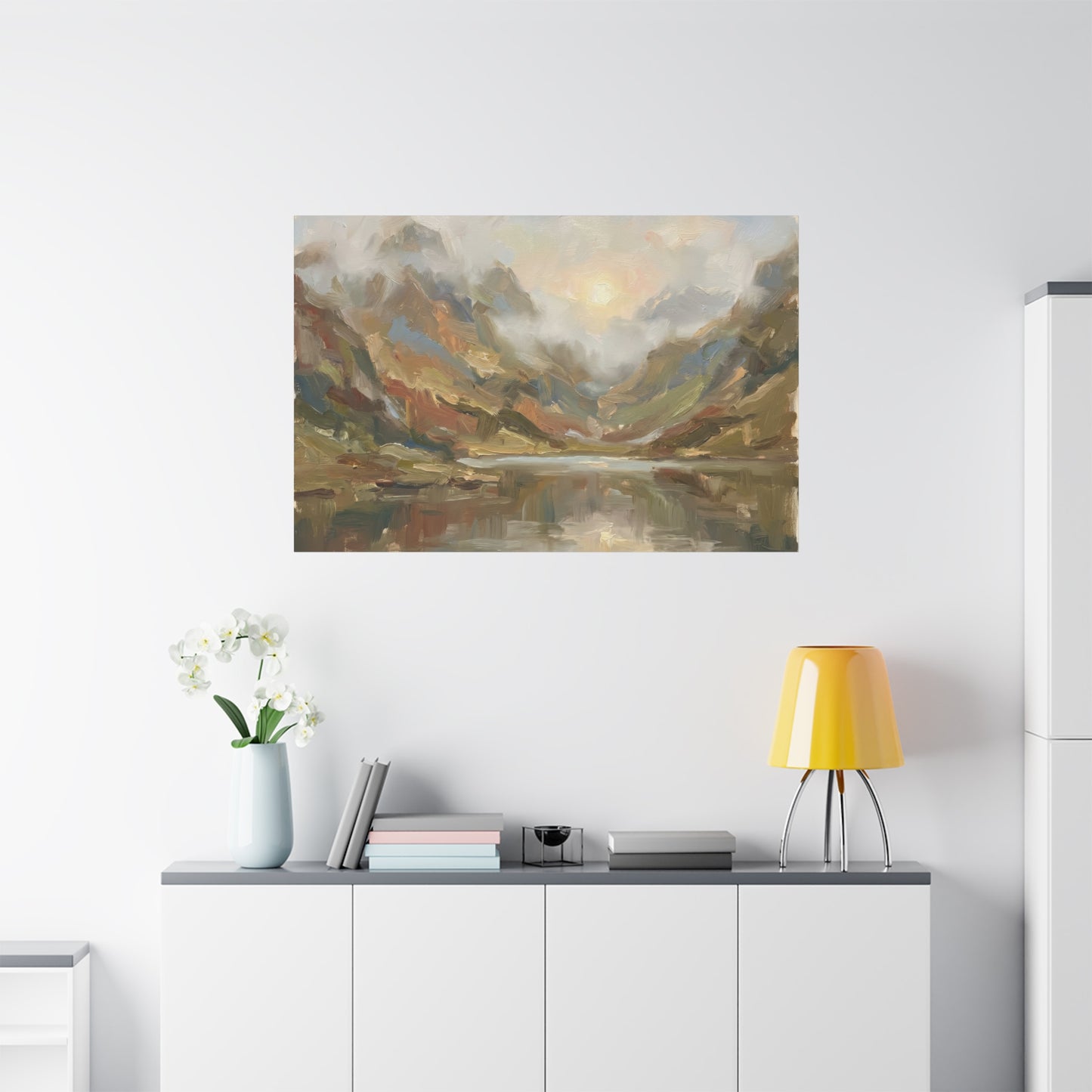 Misty Mountain Lake Canvas