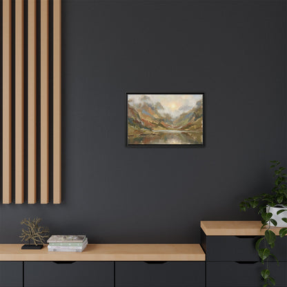 Misty Mountain Lake - Framed Canvas