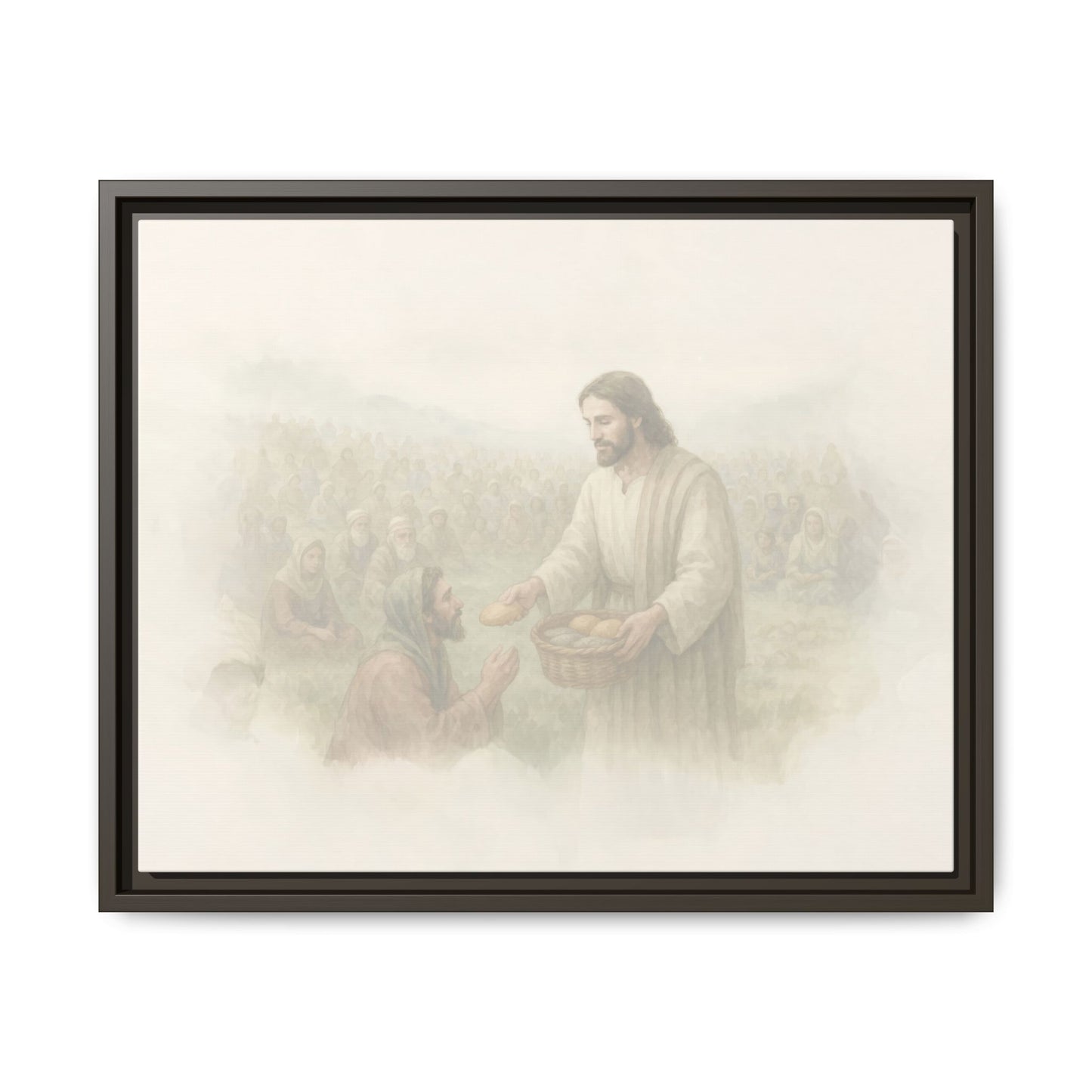 Jesus Feeds The 5,000 - Framed Canvas