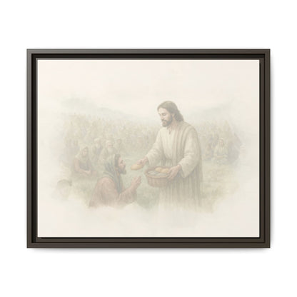 Jesus Feeds The 5,000 - Framed Canvas