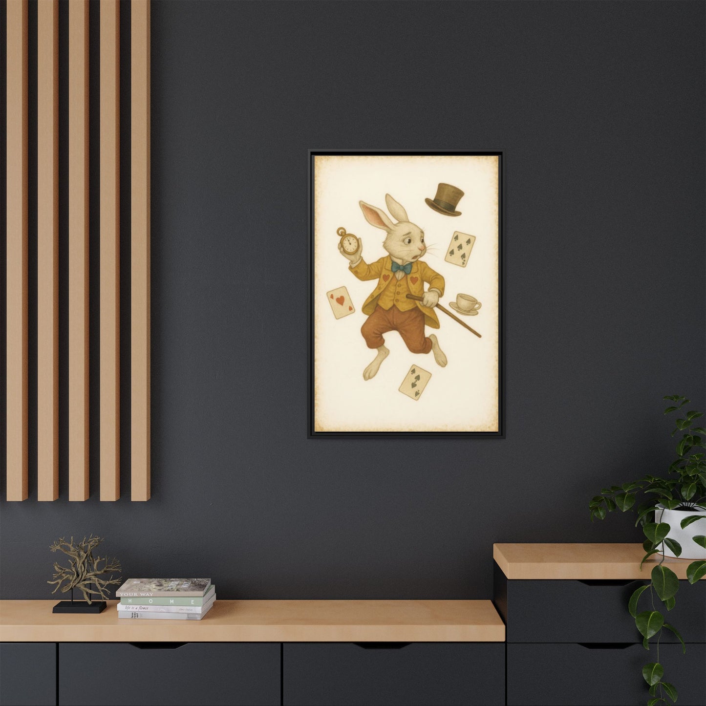 The White Rabbit - Framed Canvas