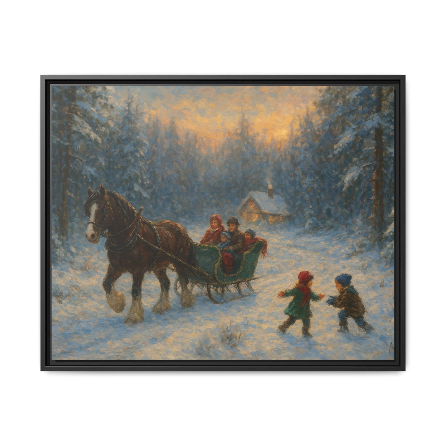 Winter Fun - Framed Canvas