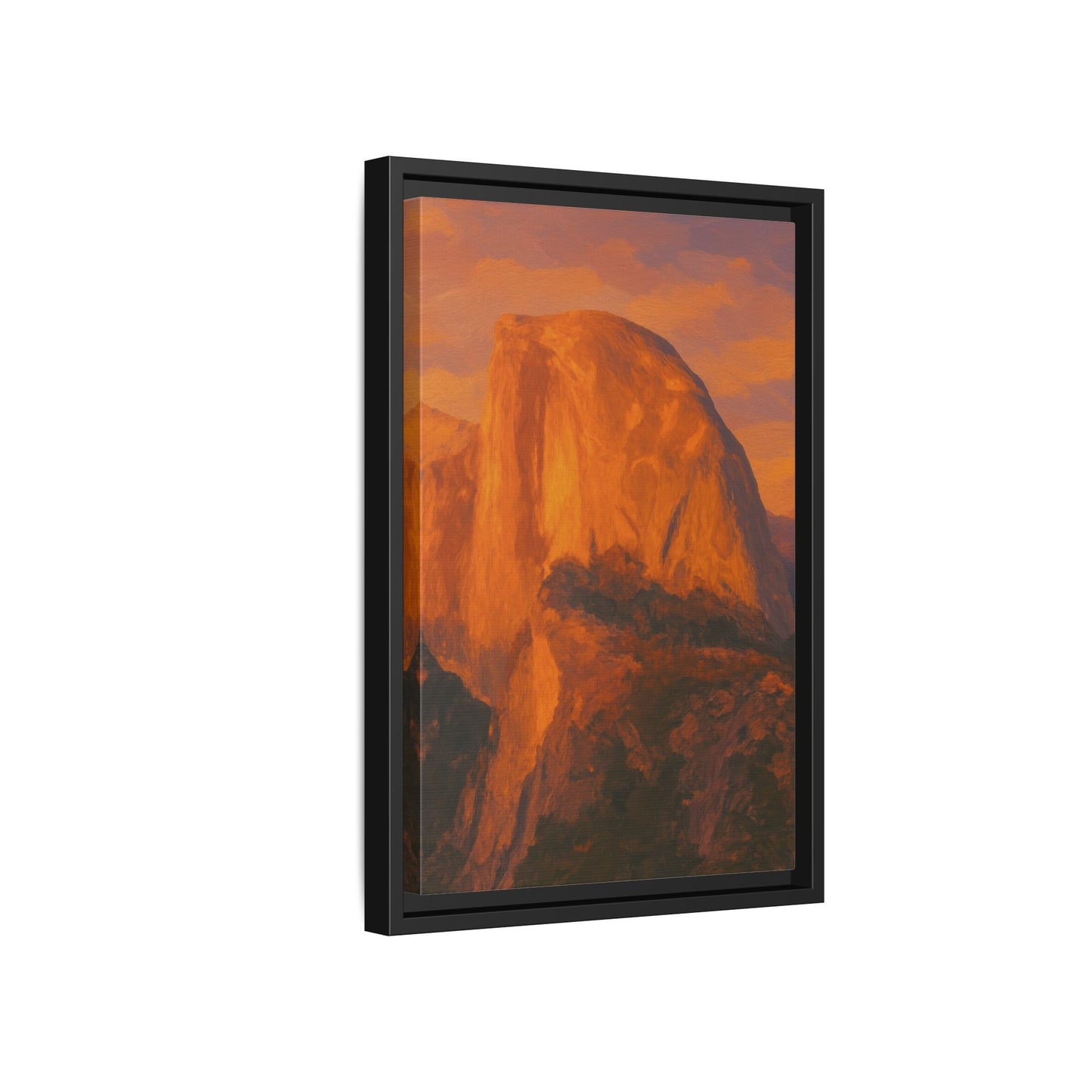 Sunset Over Half Dome - Framed Canvas