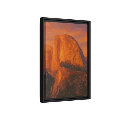 Sunset Over Half Dome - Framed Canvas