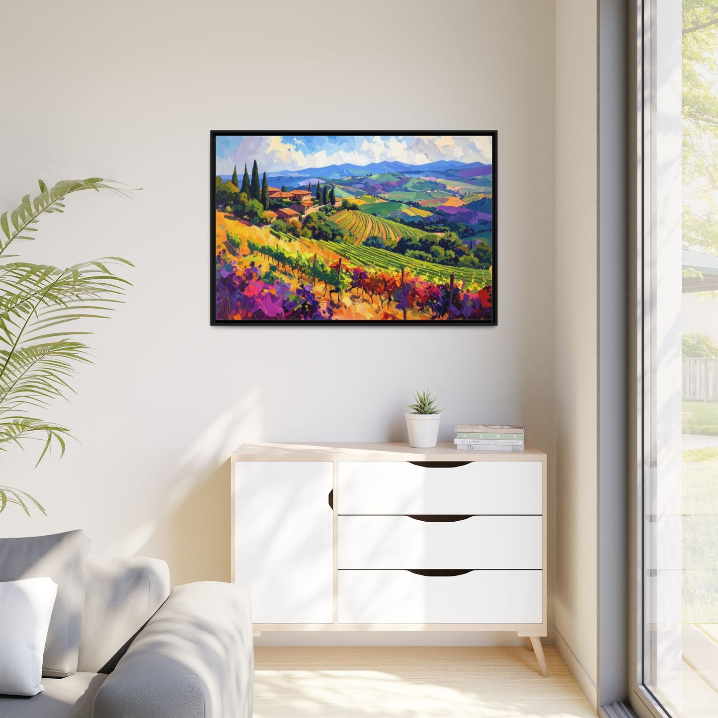 Italian Vineyard - Framed Canvas