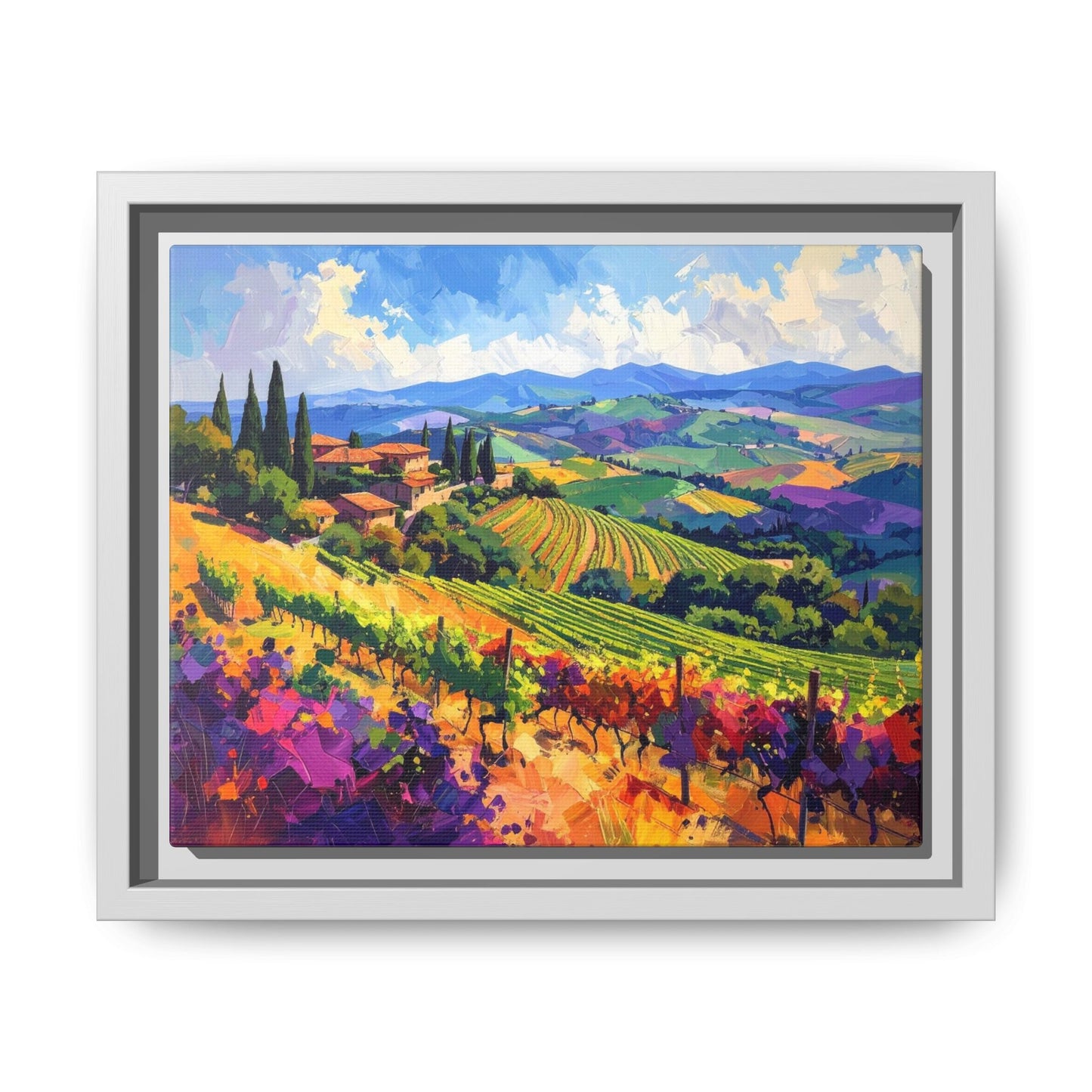 Italian Vineyard - Framed Canvas