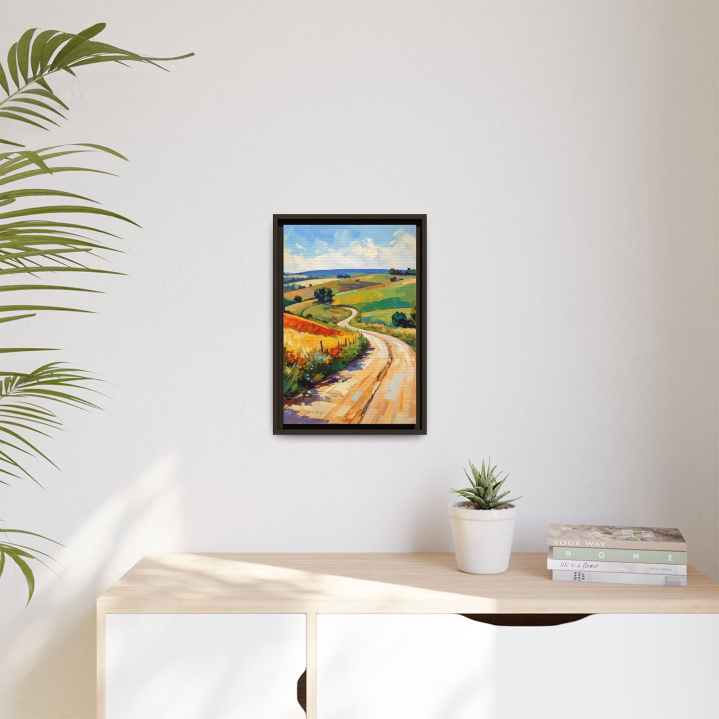 Lazy Country Road #3 - Framed Canvas